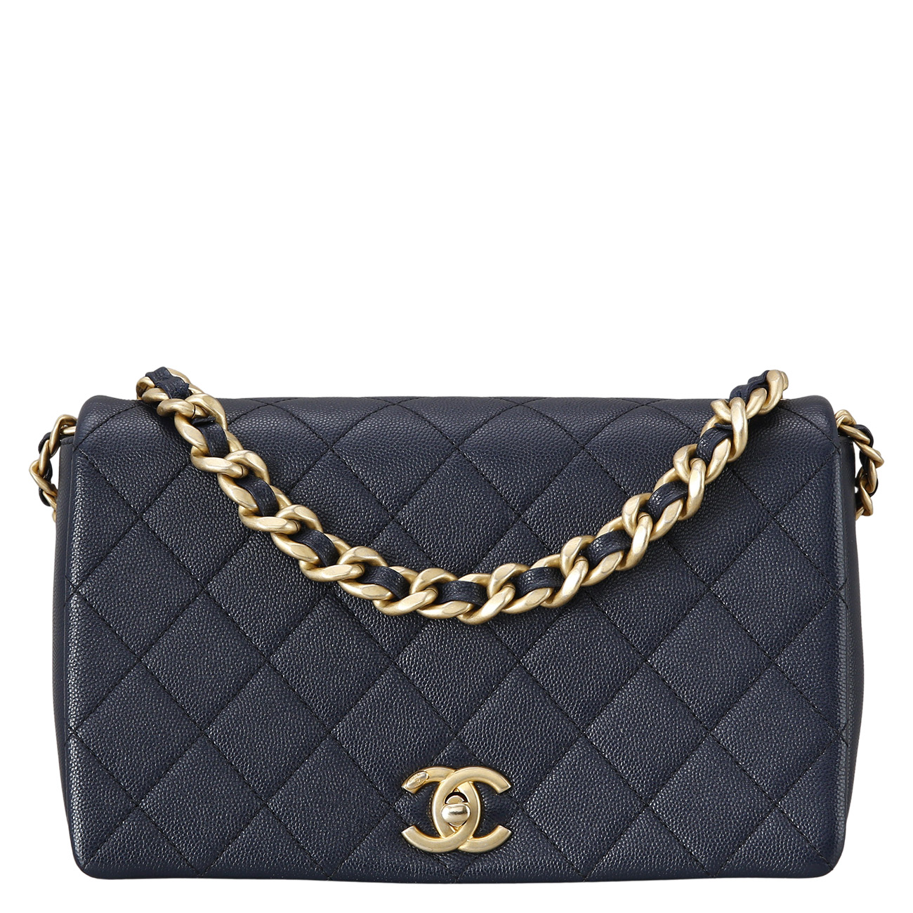 CHANEL(USED)샤넬 시즌 캐비어 체인 탑 핸들 숄더백