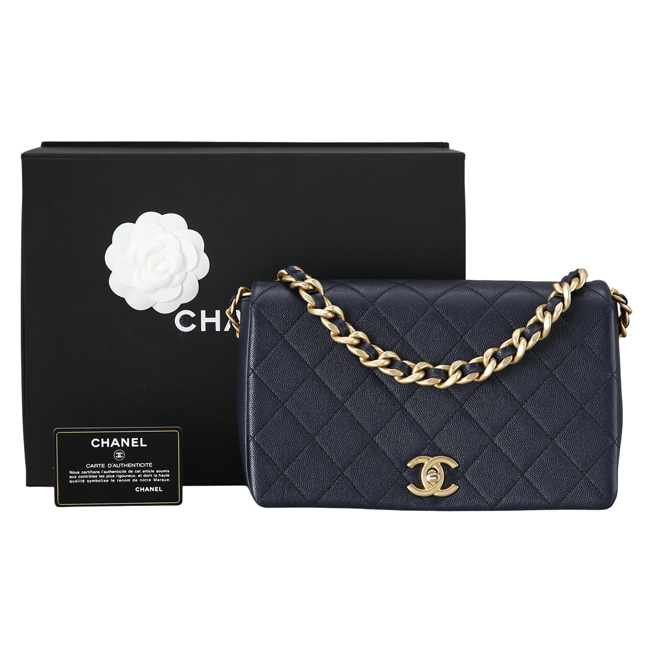 CHANEL(USED)샤넬 시즌 캐비어 체인 탑 핸들 숄더백