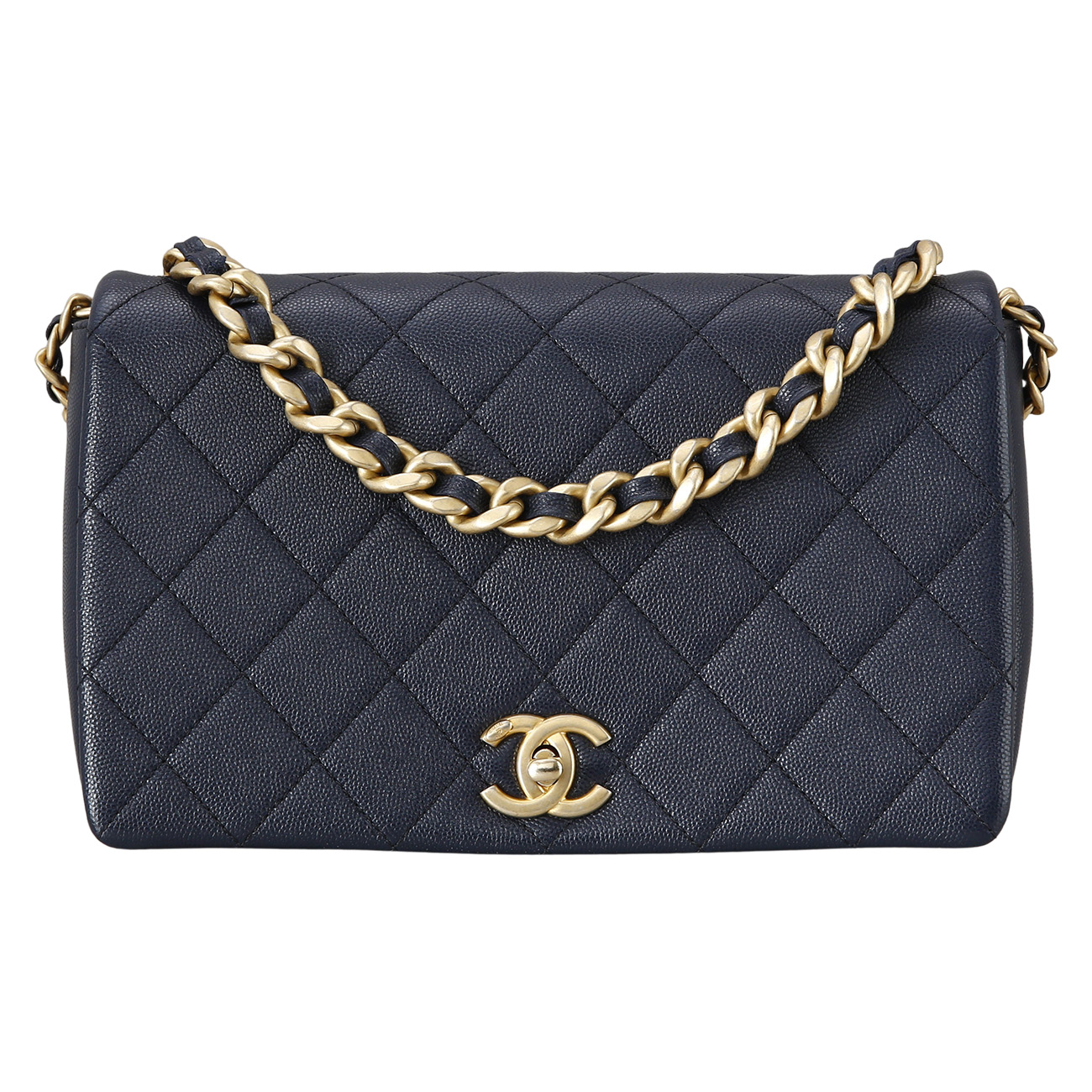 CHANEL(USED)샤넬 시즌 캐비어 체인 탑 핸들 숄더백