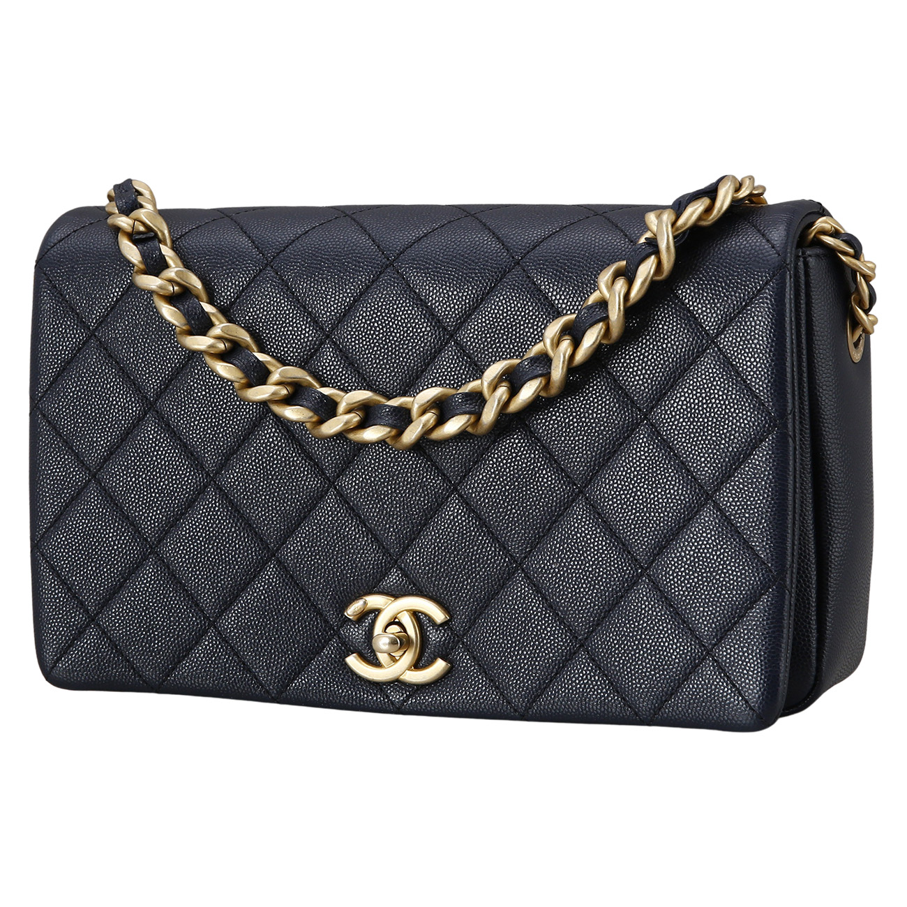 CHANEL(USED)샤넬 시즌 캐비어 체인 탑 핸들 숄더백