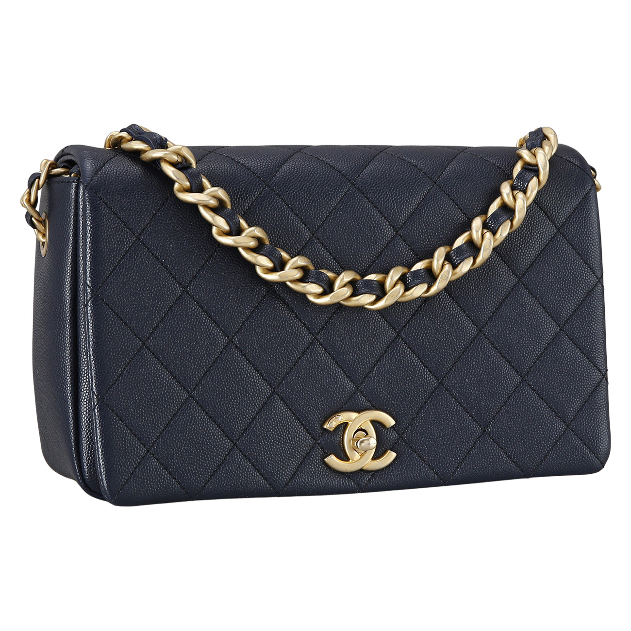 CHANEL(USED)샤넬 시즌 캐비어 체인 탑 핸들 숄더백