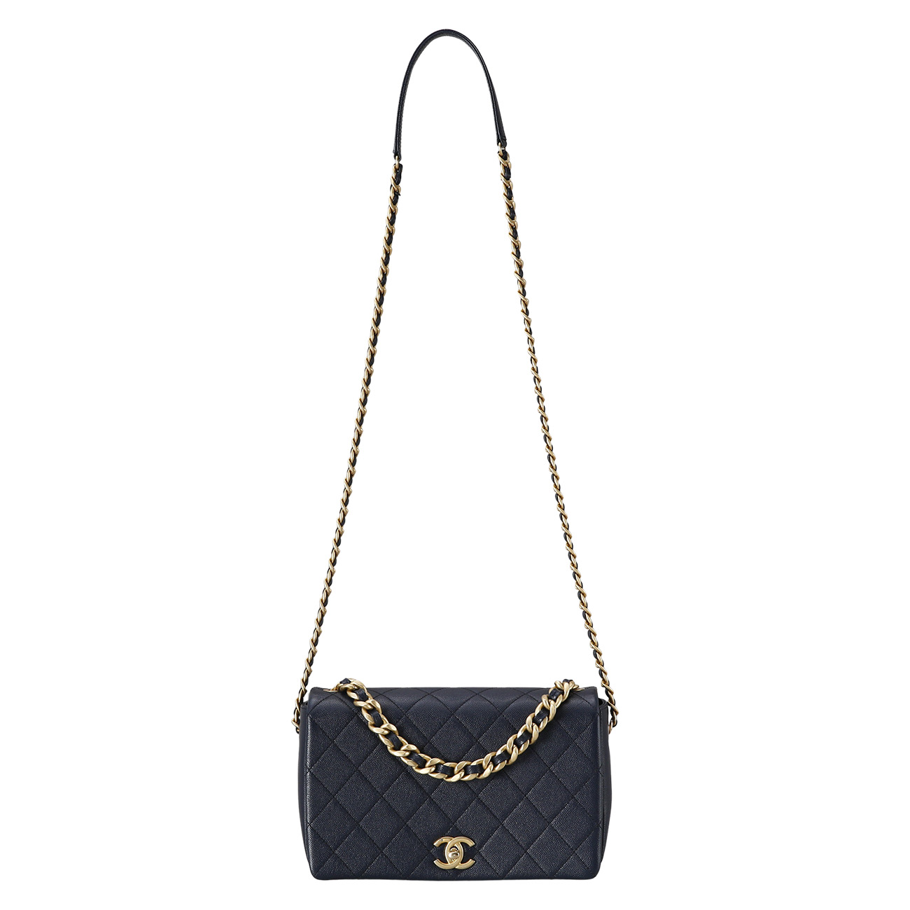 CHANEL(USED)샤넬 시즌 캐비어 체인 탑 핸들 숄더백