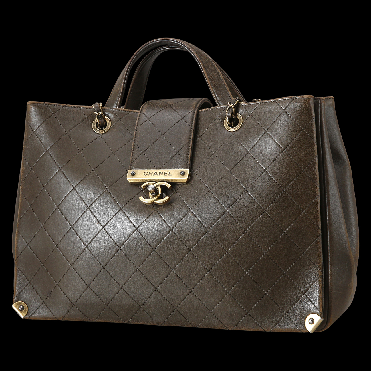 CHANEL(USED)샤넬 시즌 CC로고 체인 토트백