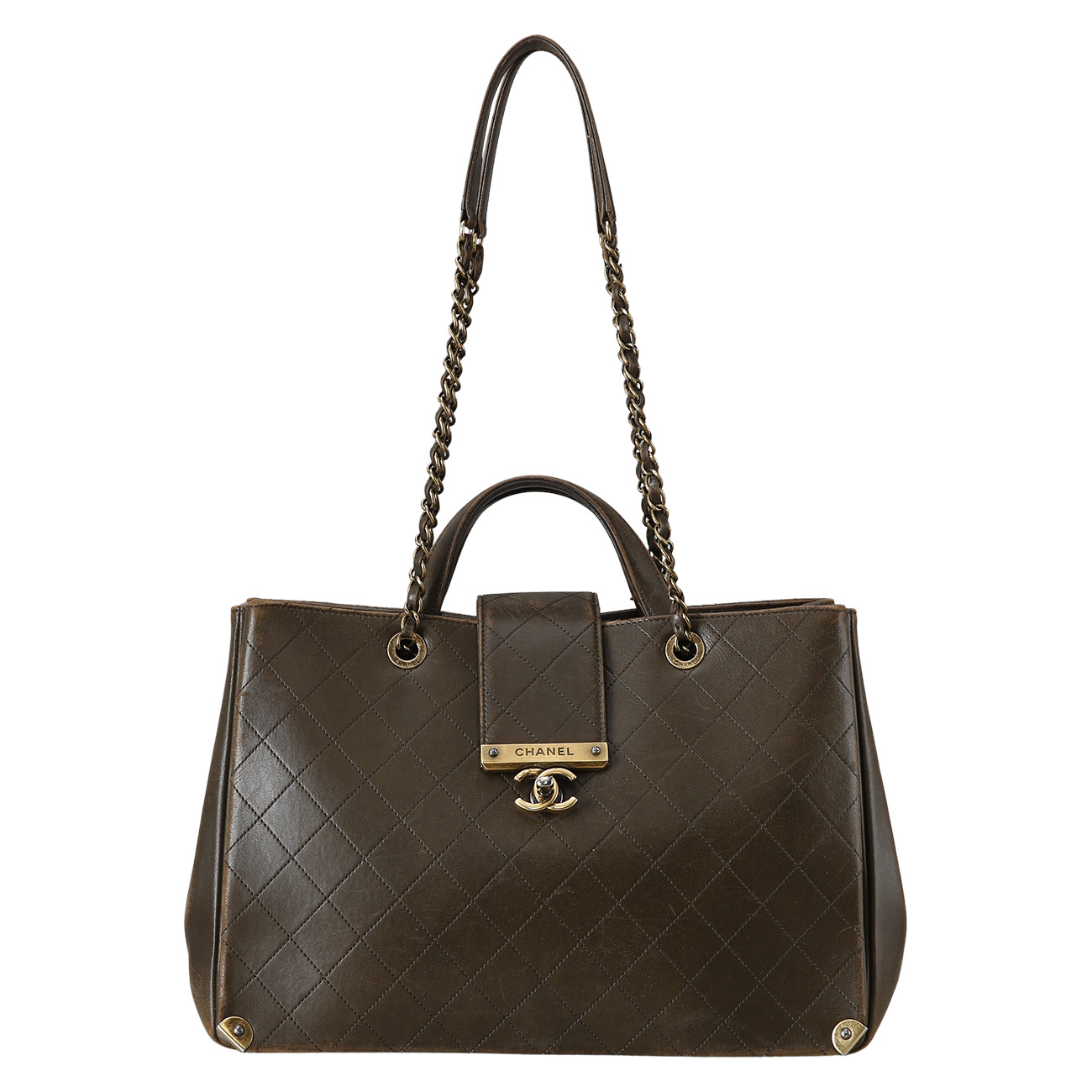 CHANEL(USED)샤넬 시즌 CC로고 체인 토트백