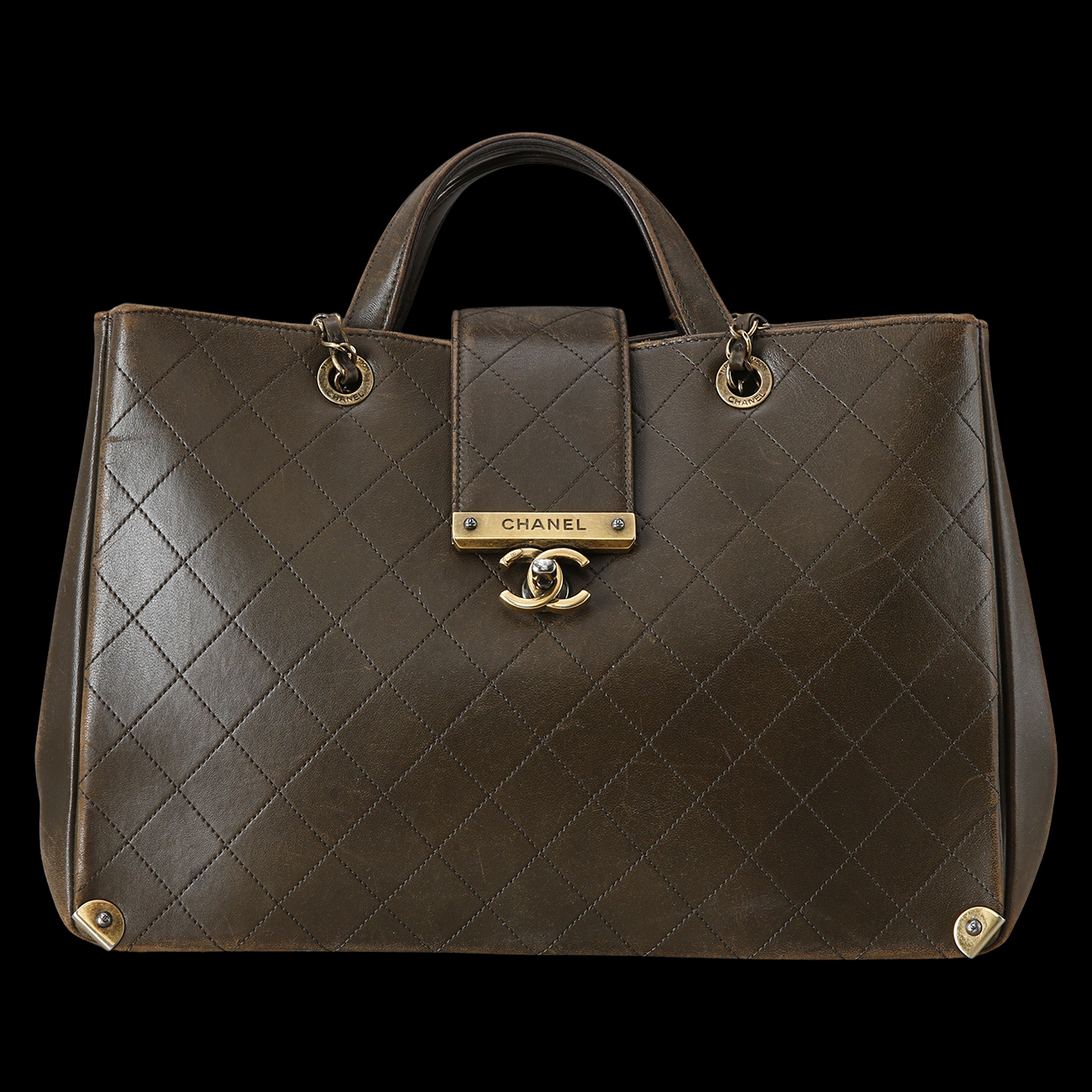 CHANEL(USED)샤넬 시즌 CC로고 체인 토트백