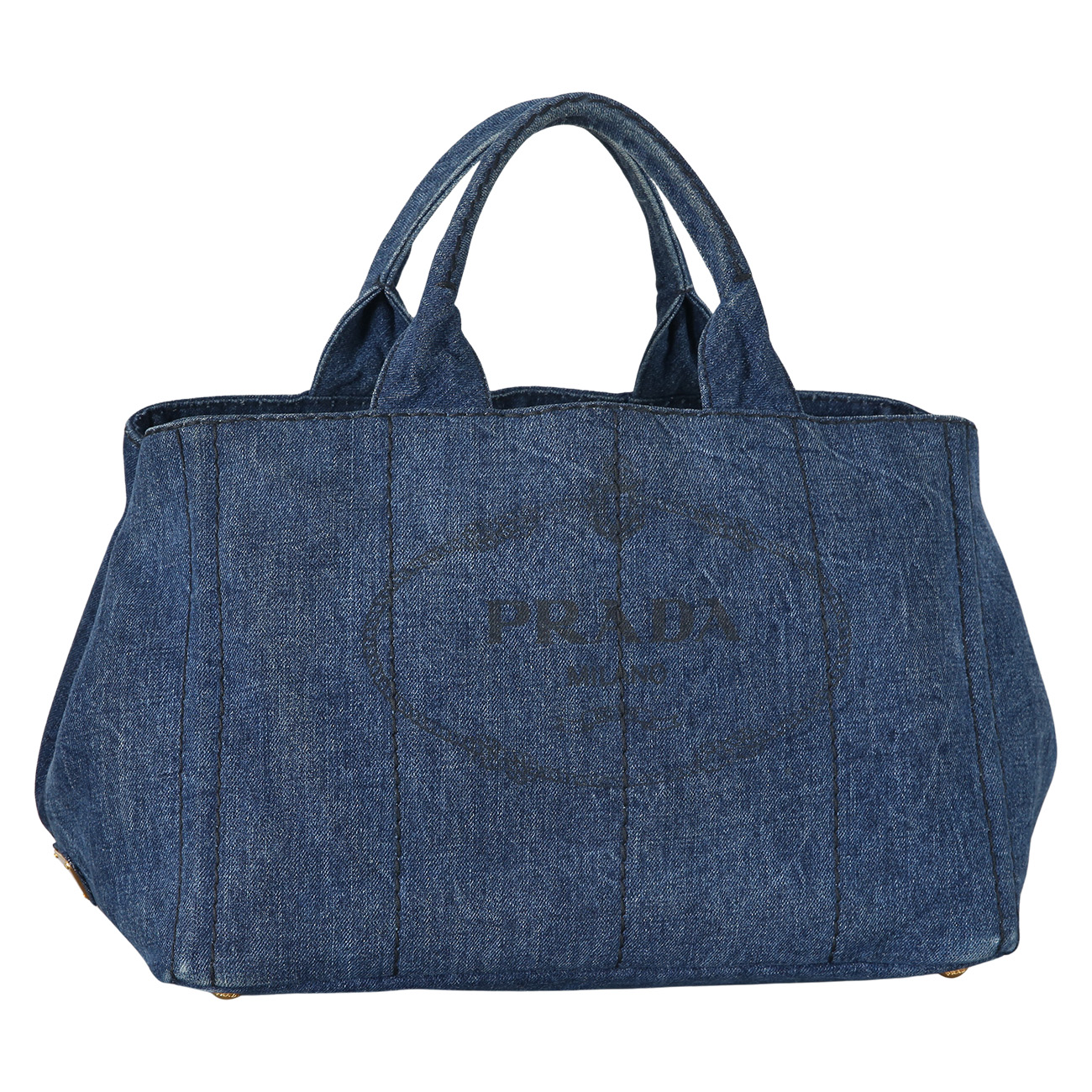 PRADA(USED)프라다 B2642B 데님 카나파 토트백