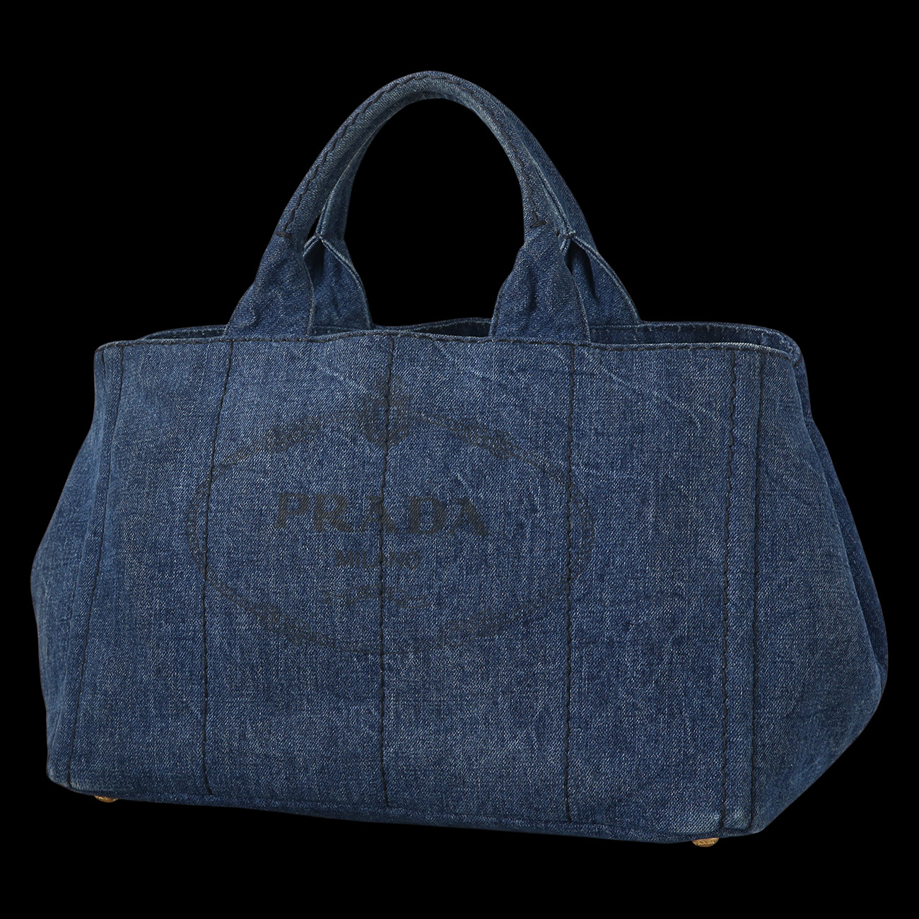 PRADA(USED)프라다 B2642B 데님 카나파 토트백