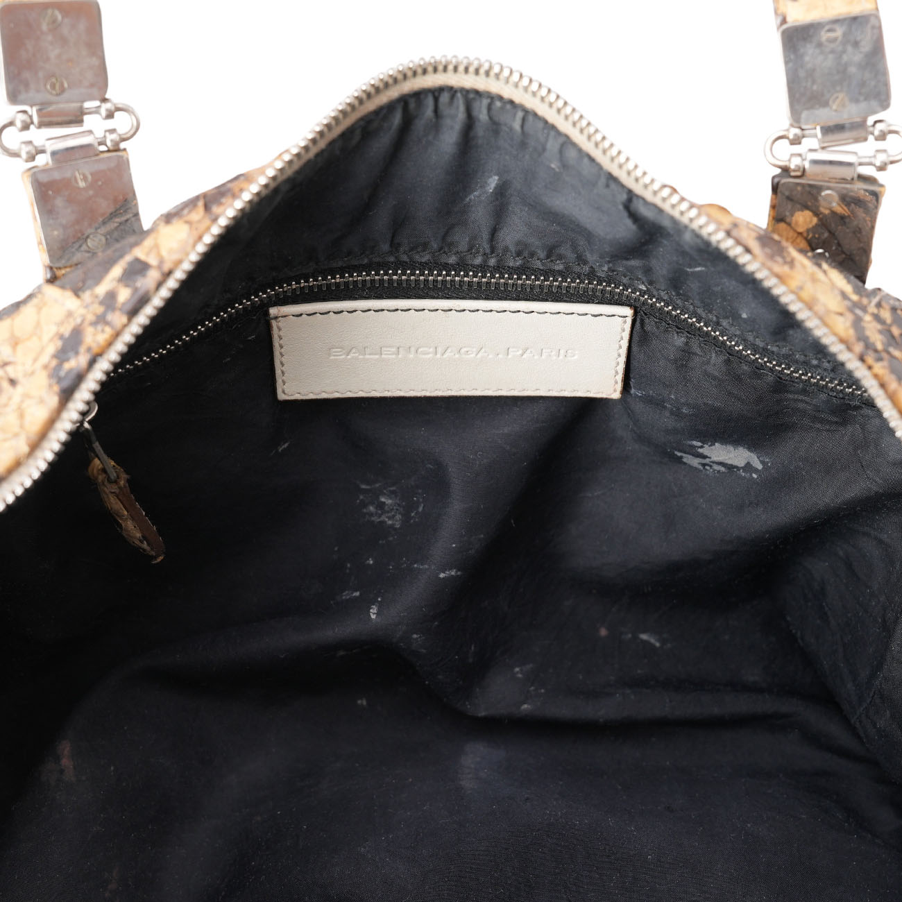 BALENCIAGA(USED)발렌시아가 145696 파이톤 보스턴 백