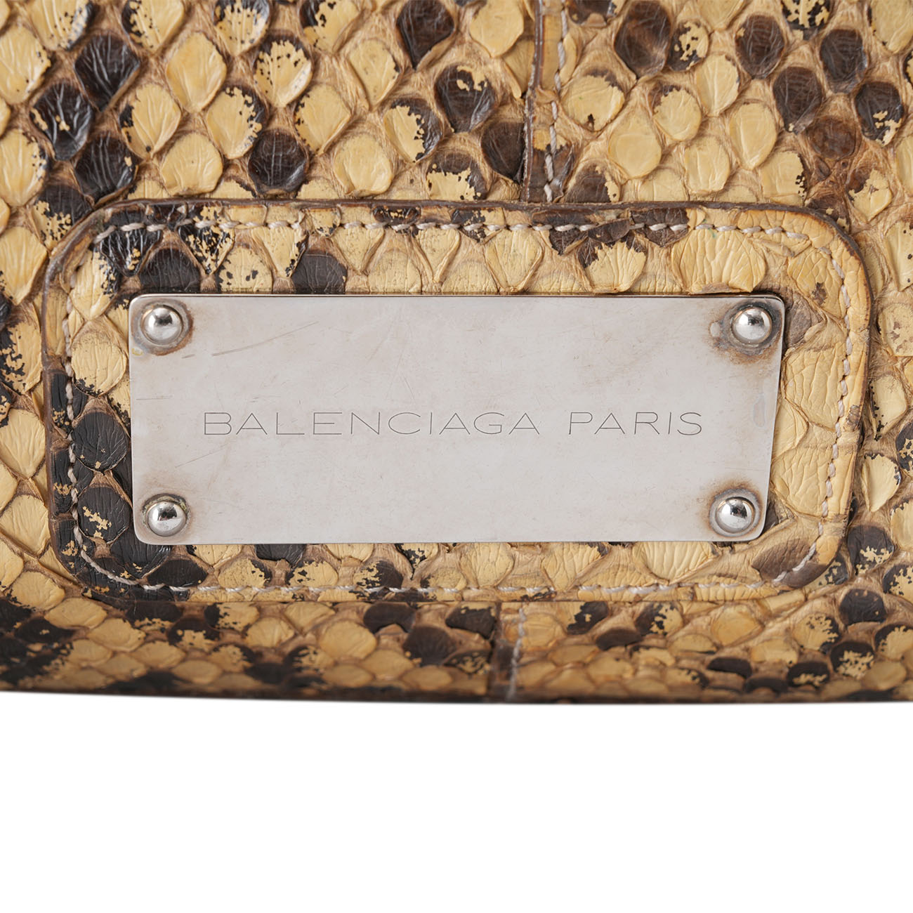 BALENCIAGA(USED)발렌시아가 145696 파이톤 보스턴 백