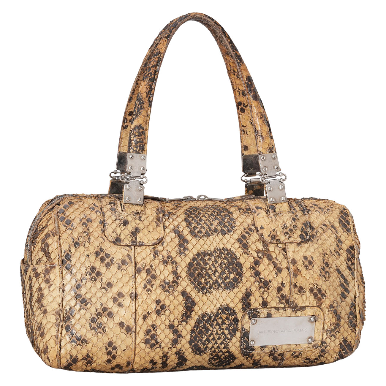 BALENCIAGA(USED)발렌시아가 145696 파이톤 보스턴 백