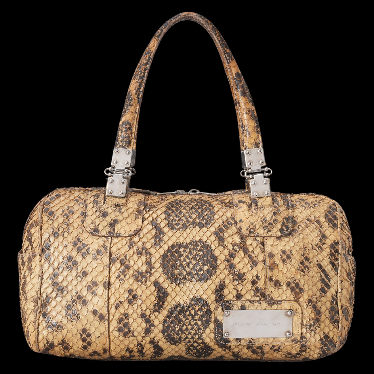 BALENCIAGA(USED)발렌시아가 145696 파이톤 보스턴 백