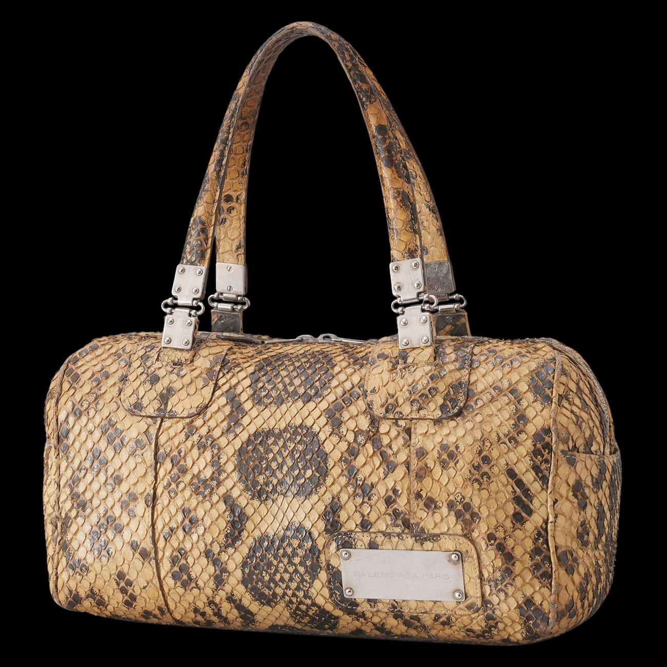 BALENCIAGA(USED)발렌시아가 145696 파이톤 보스턴 백