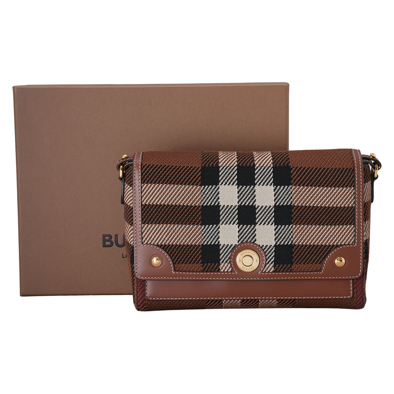 BURBERRY(USED)버버리 8049148 니트 체크 노트 크로스백