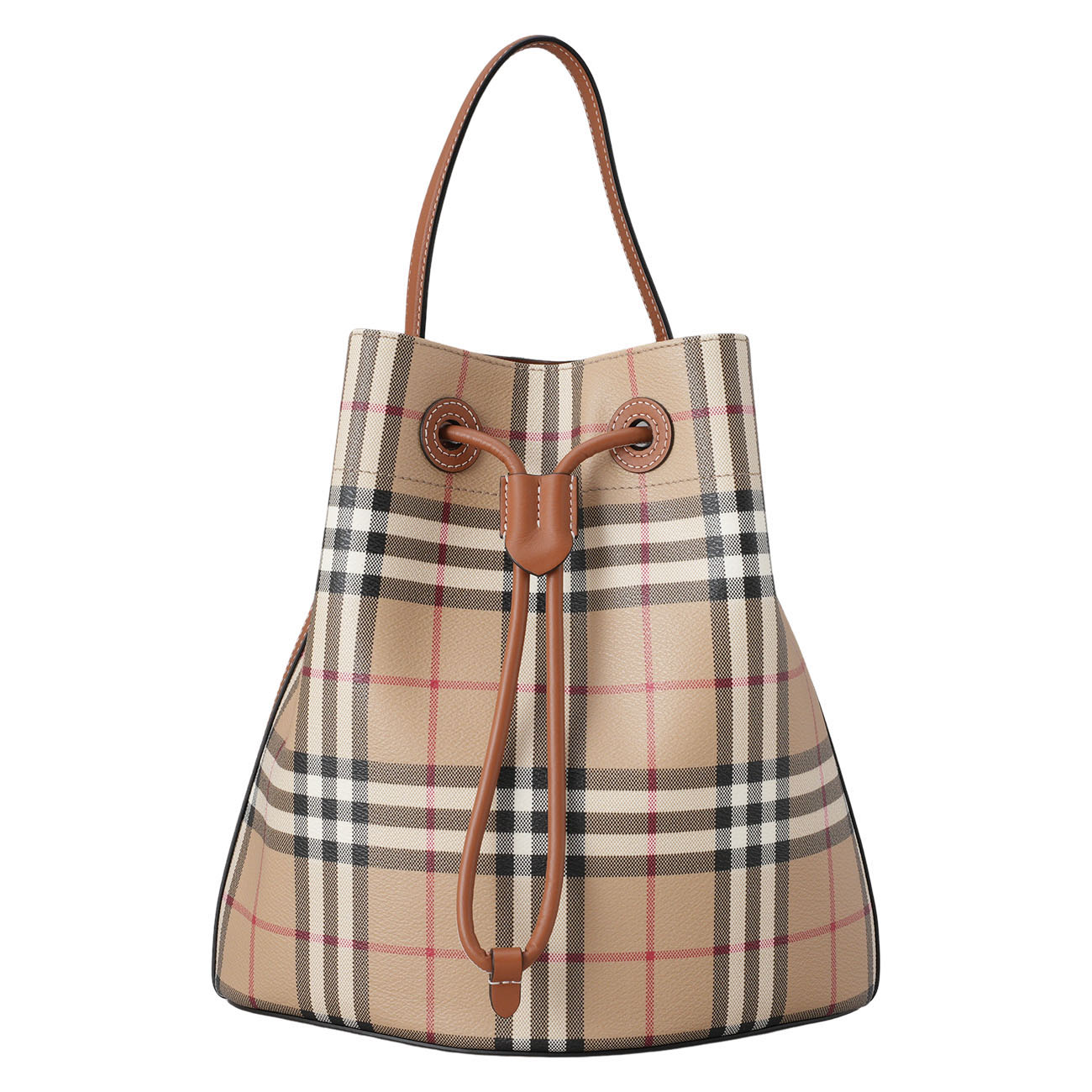 BURBERRY(USED)버버리 8100590 체크 드로스트링 스몰 버킷백