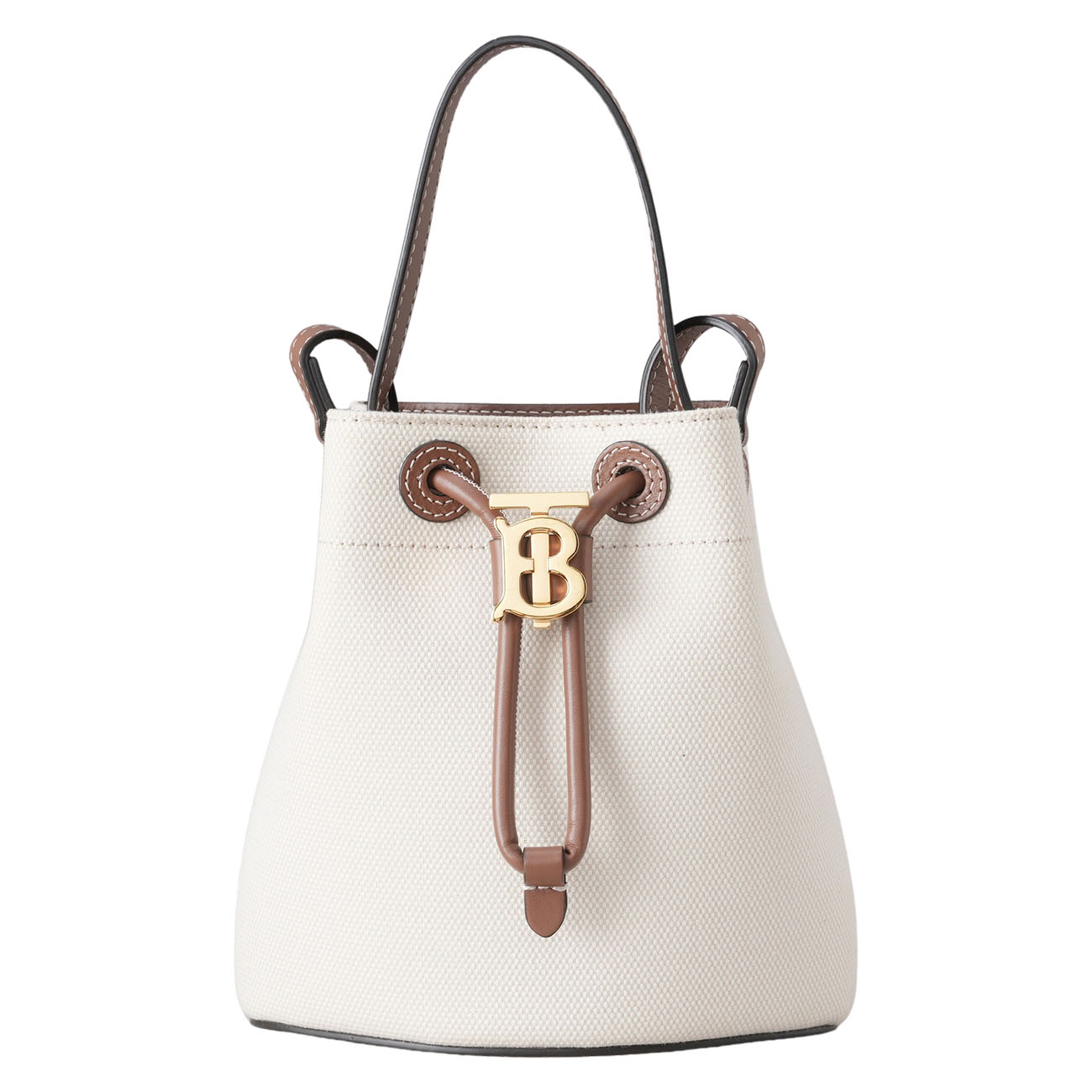 BURBERRY(USED)버버리 드로스트링 버킷 스무스 레더 캔버스 백