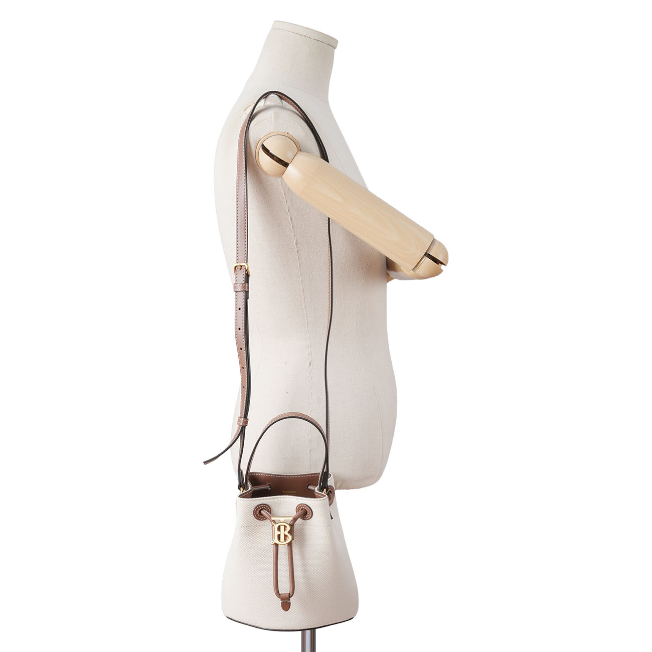 BURBERRY(USED)버버리 드로스트링 버킷 스무스 레더 캔버스 백