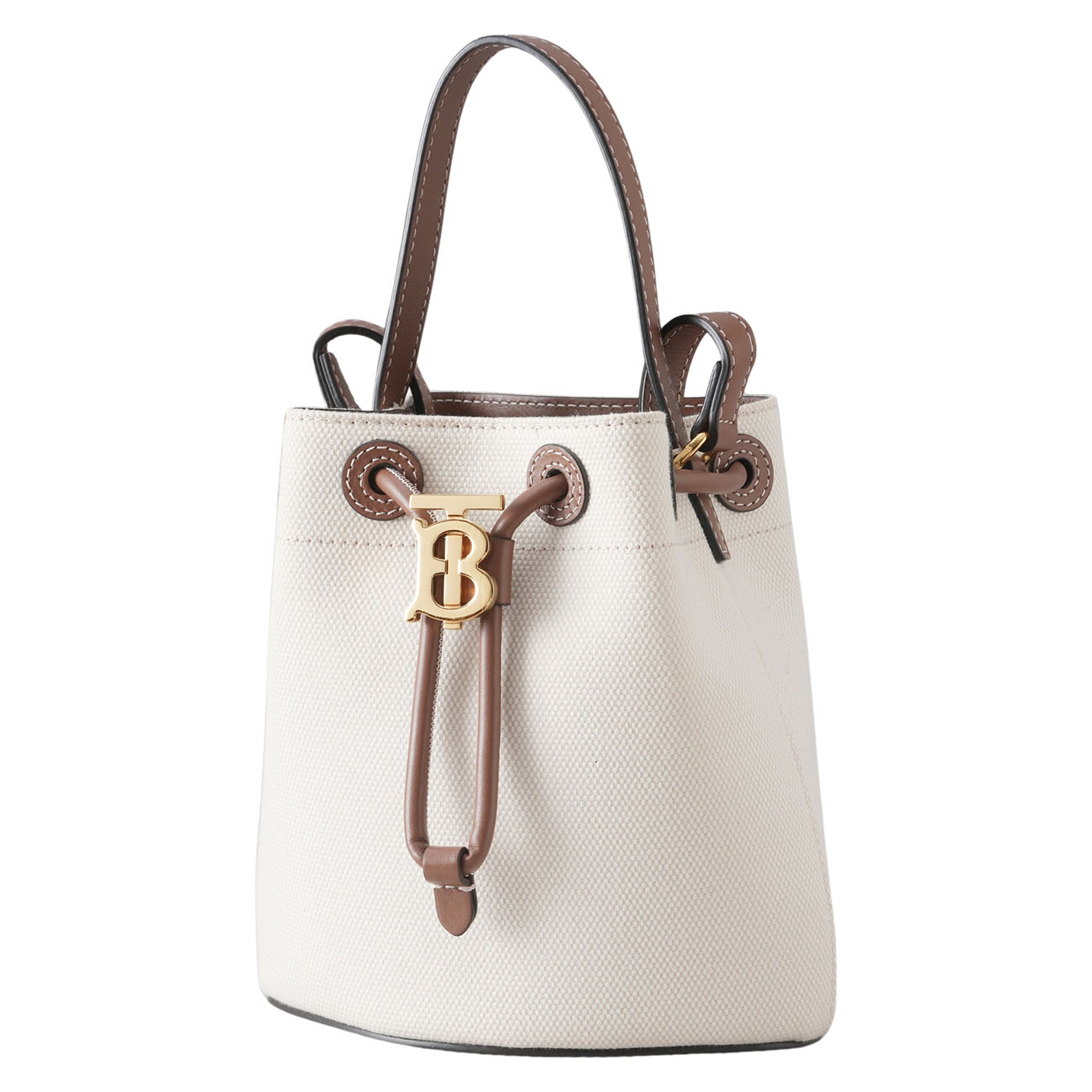 BURBERRY(USED)버버리 드로스트링 버킷 스무스 레더 캔버스 백