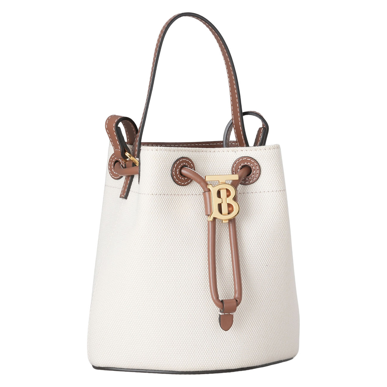 BURBERRY(USED)버버리 드로스트링 버킷 스무스 레더 캔버스 백