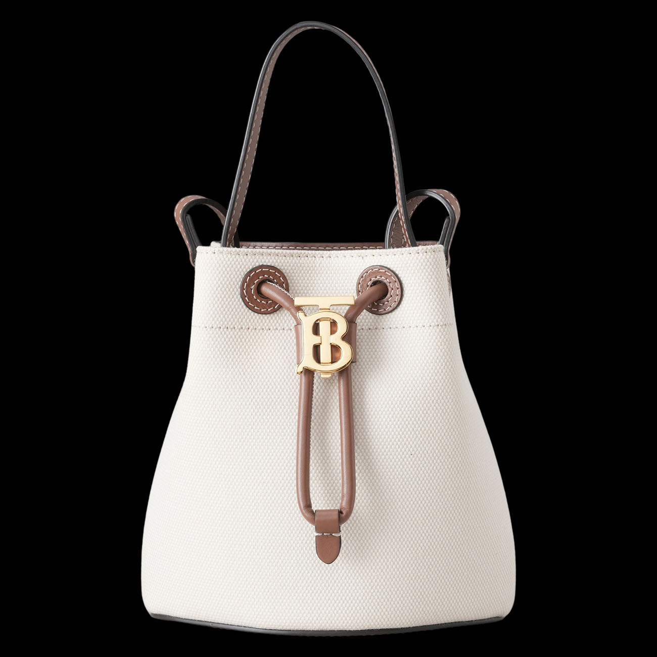 BURBERRY(USED)버버리 드로스트링 버킷 스무스 레더 캔버스 백