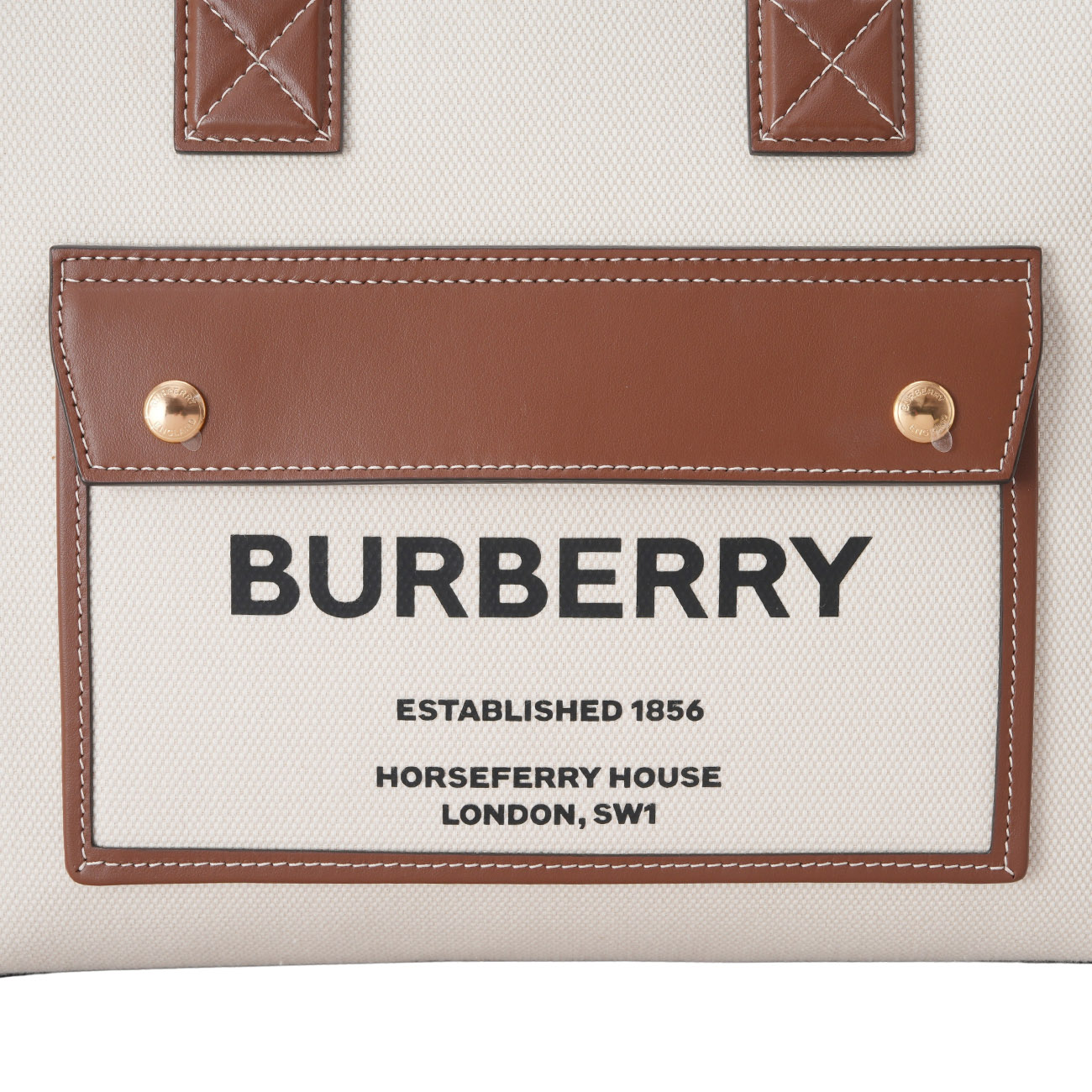BURBERRY(USED)버버리 프레야 투톤 캔버스 스몰 토트백