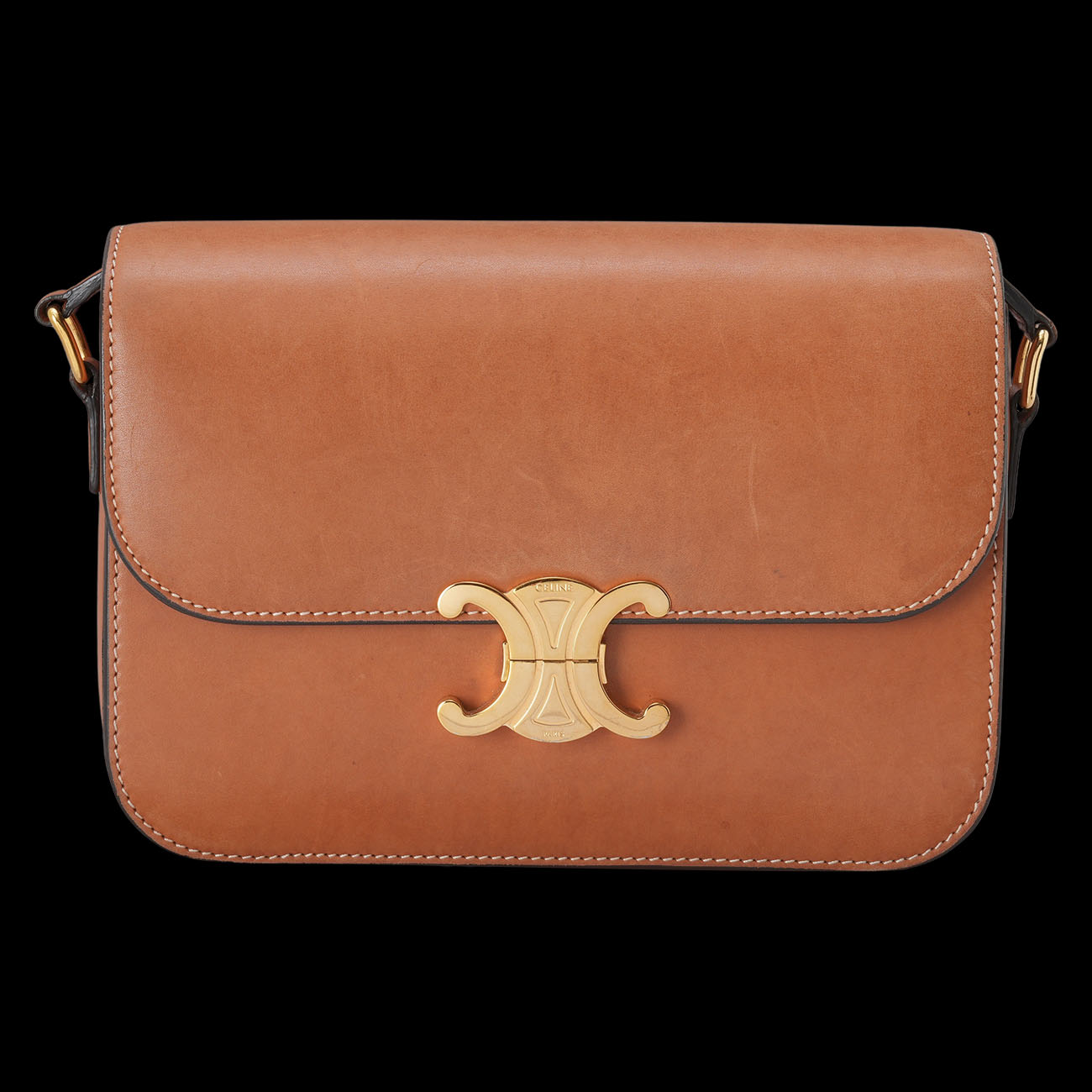 CELINE(USED)셀린느 트리옹프 레더 숄더백