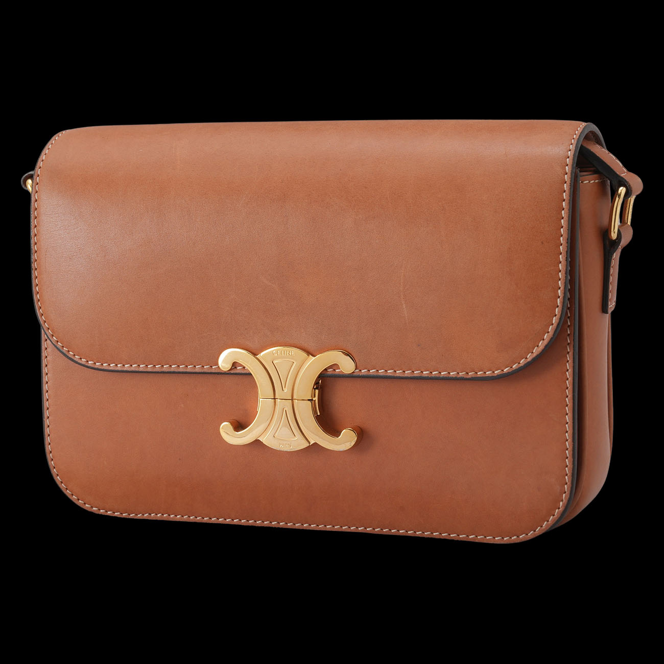 CELINE(USED)셀린느 트리옹프 레더 숄더백