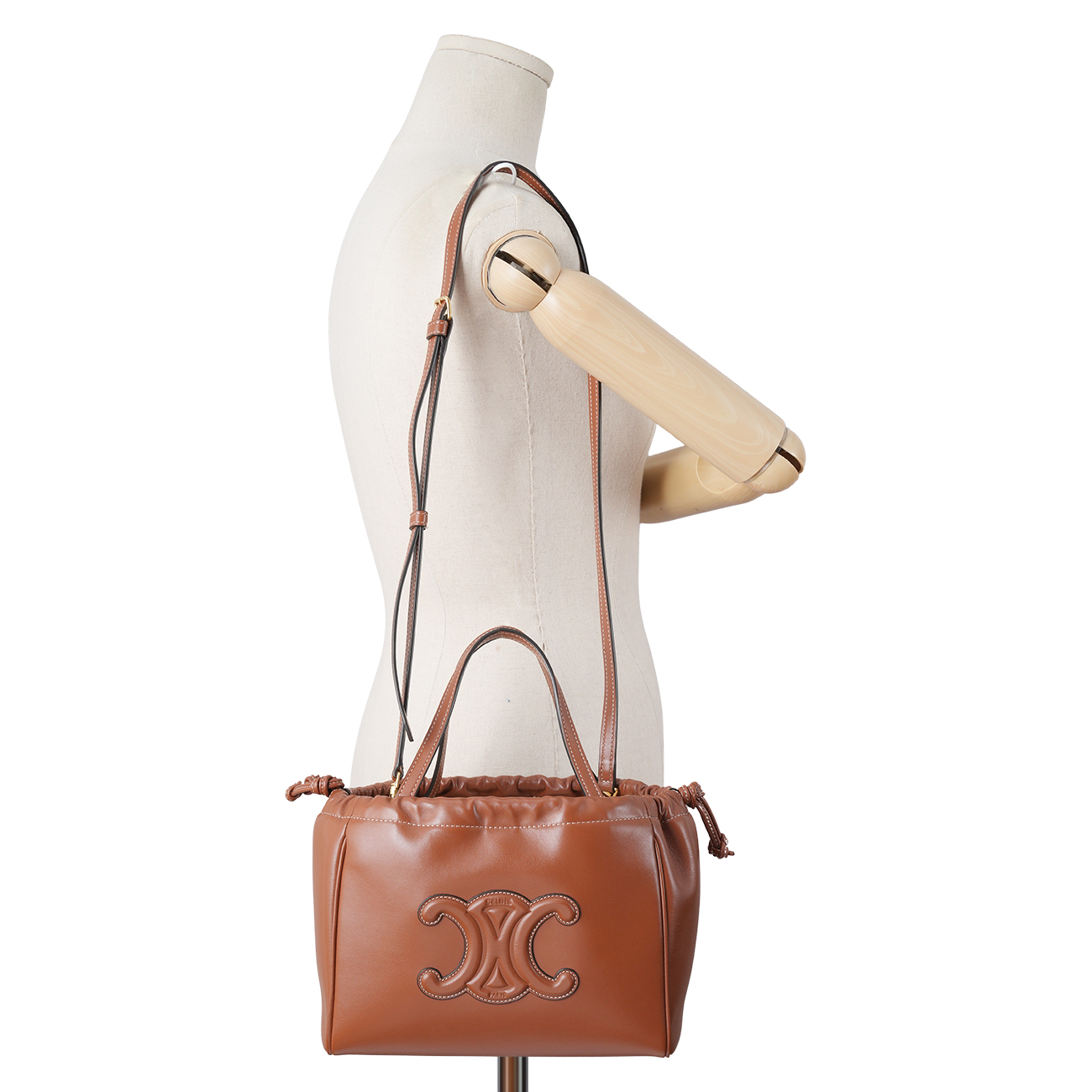 CELINE(USED)셀린느 트리옹프 카바스 드로스트링 토트겸 숄더백