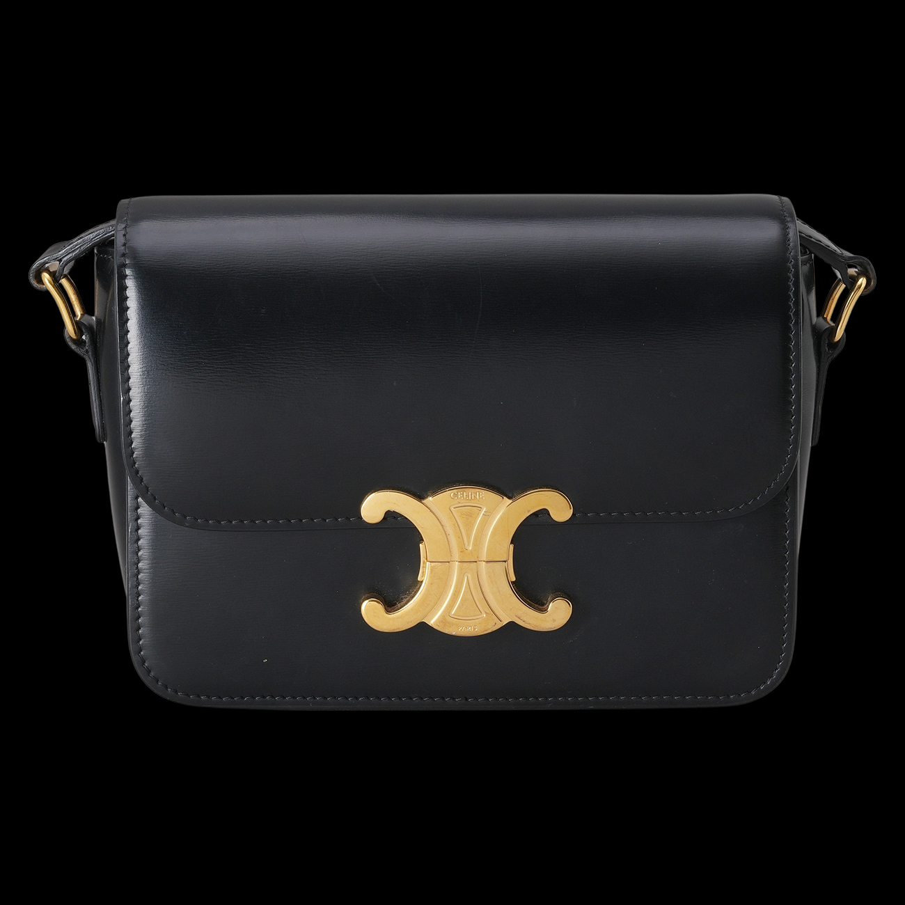CELINE(USED)셀린느 틴 트리오페 샤이니 카프스킨 스몰 숄더백