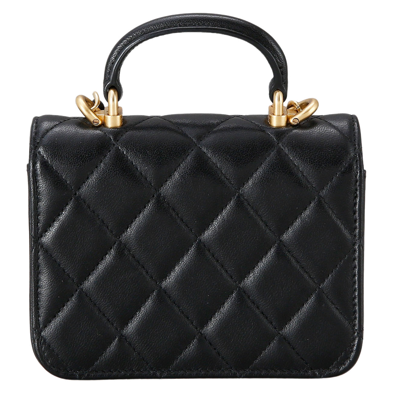 CHANEL(USED)샤넬 램스킨 탑핸들 미니플랩백