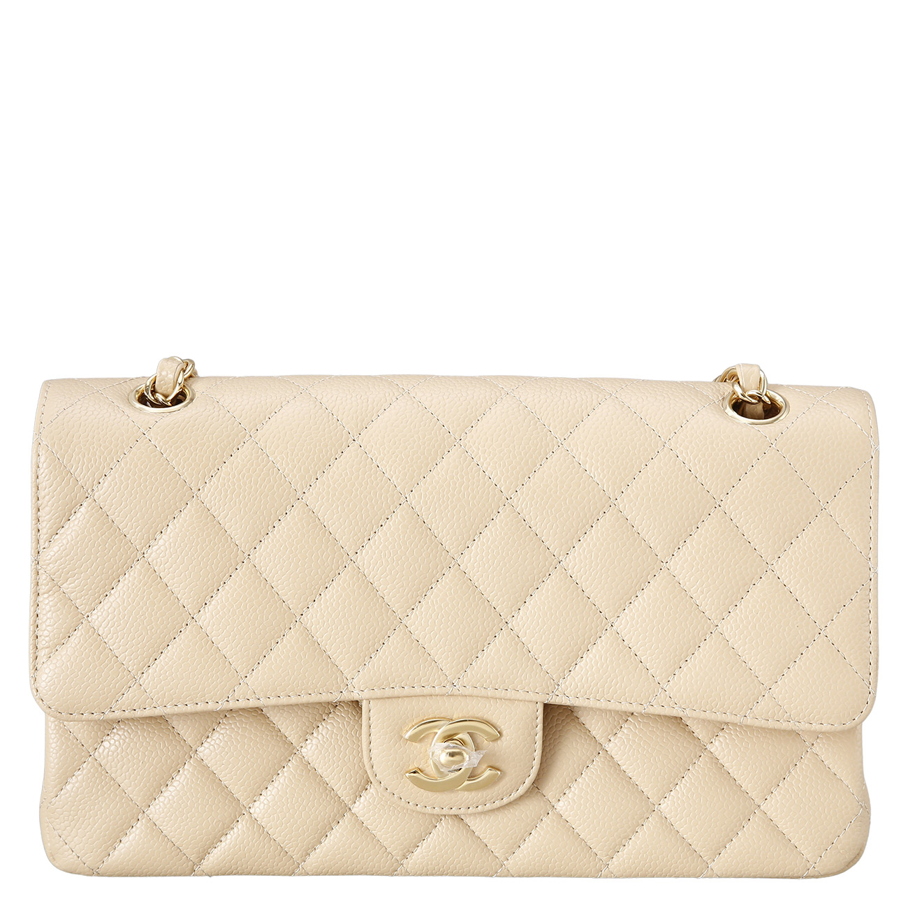 CHANEL(USED)샤넬 베이지 클래식 미듐 플랩백