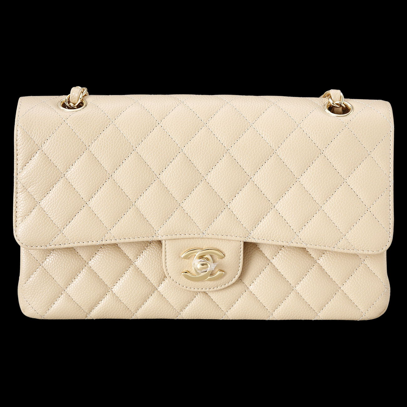 CHANEL(USED)샤넬 베이지 클래식 미듐 플랩백