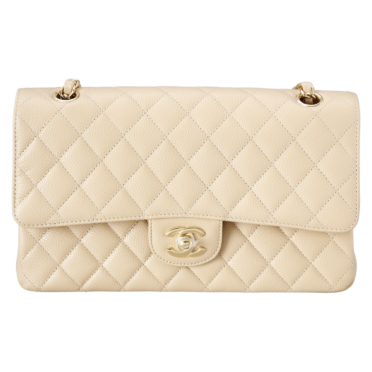 CHANEL(USED)샤넬 베이지 클래식 미듐 플랩백