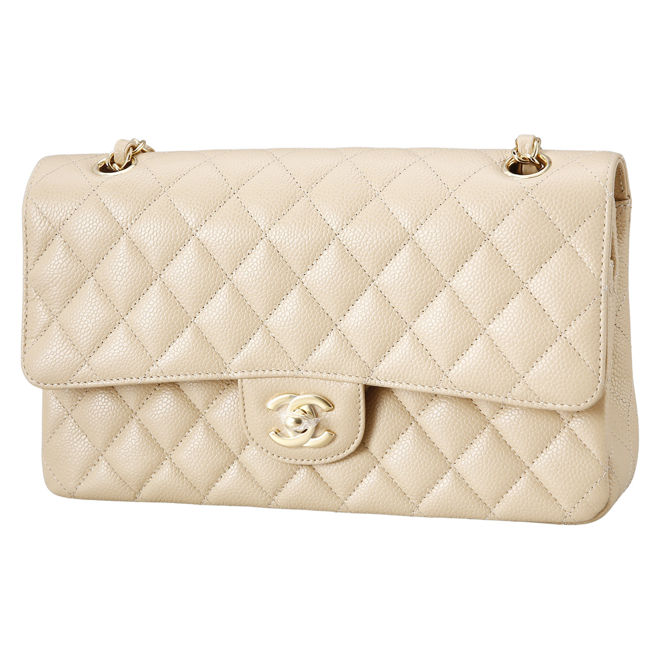 CHANEL(USED)샤넬 베이지 클래식 미듐 플랩백