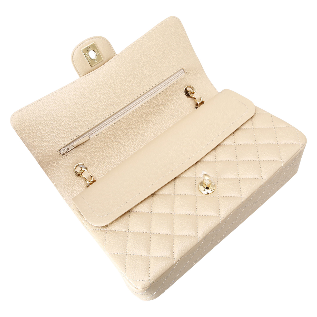 CHANEL(USED)샤넬 베이지 클래식 미듐 플랩백