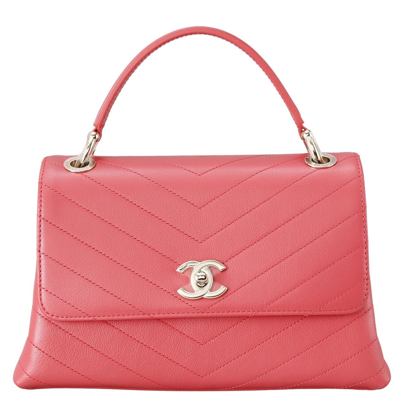 CHANEL(USED)샤넬 시즌 쉐브론 탑핸들 체인 플랩백