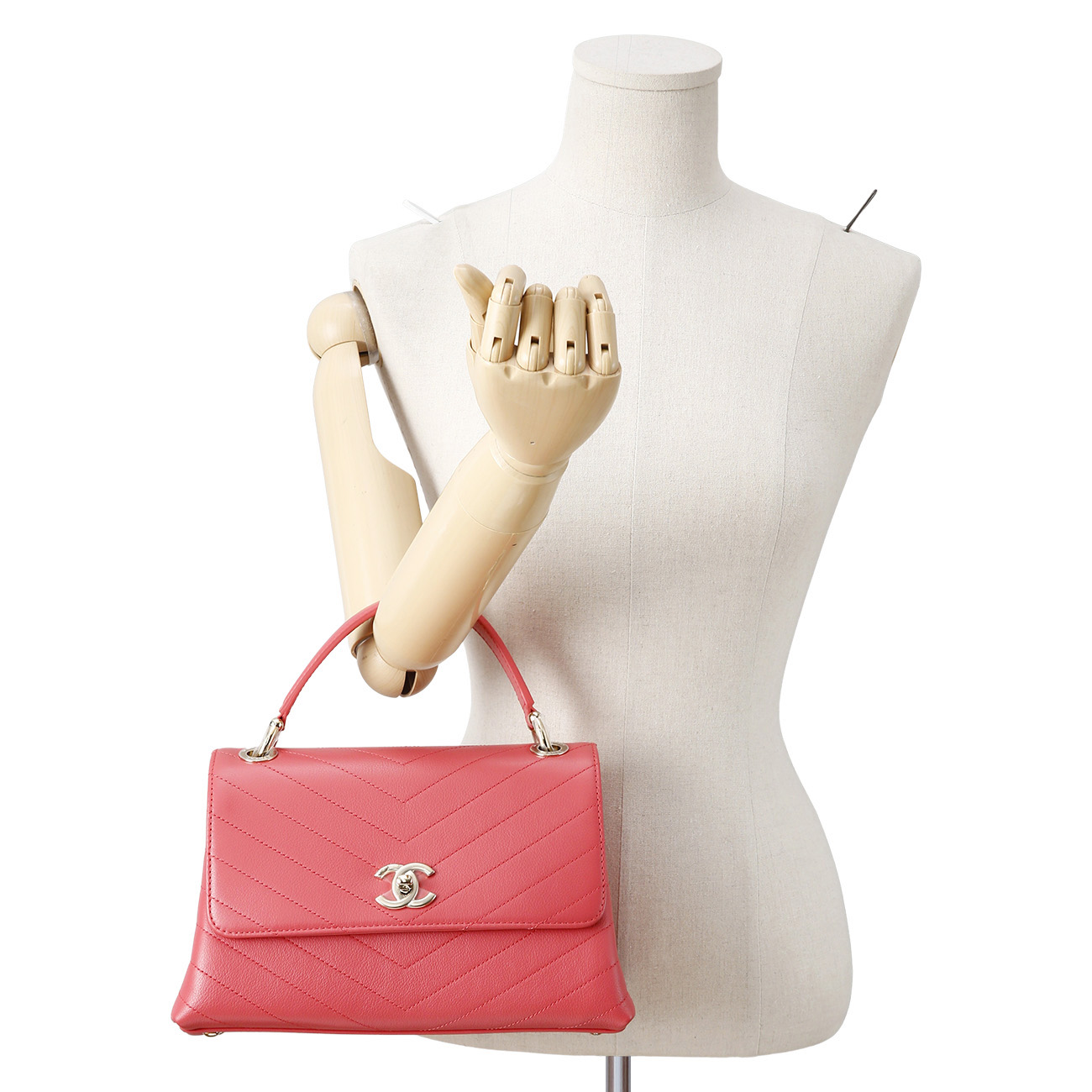 CHANEL(USED)샤넬 시즌 쉐브론 탑핸들 체인 플랩백