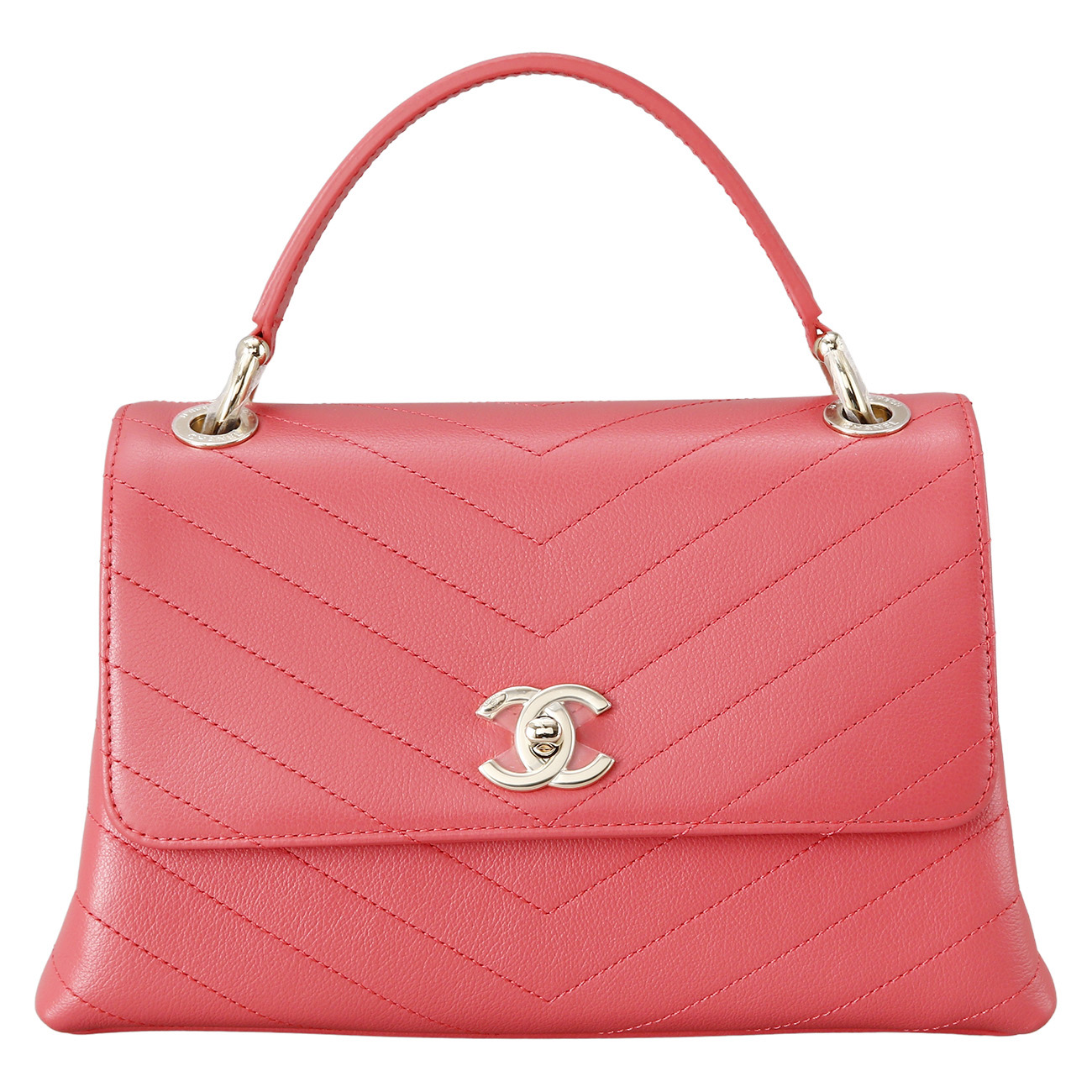 CHANEL(USED)샤넬 시즌 쉐브론 탑핸들 체인 플랩백