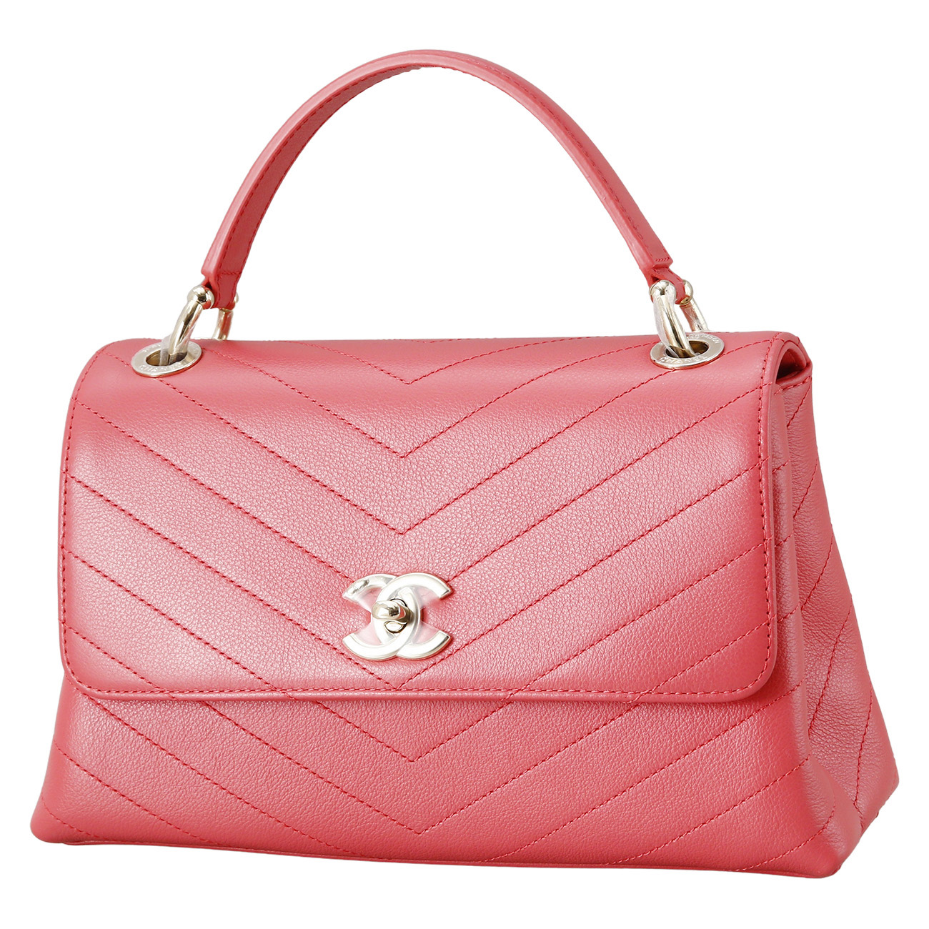 CHANEL(USED)샤넬 시즌 쉐브론 탑핸들 체인 플랩백