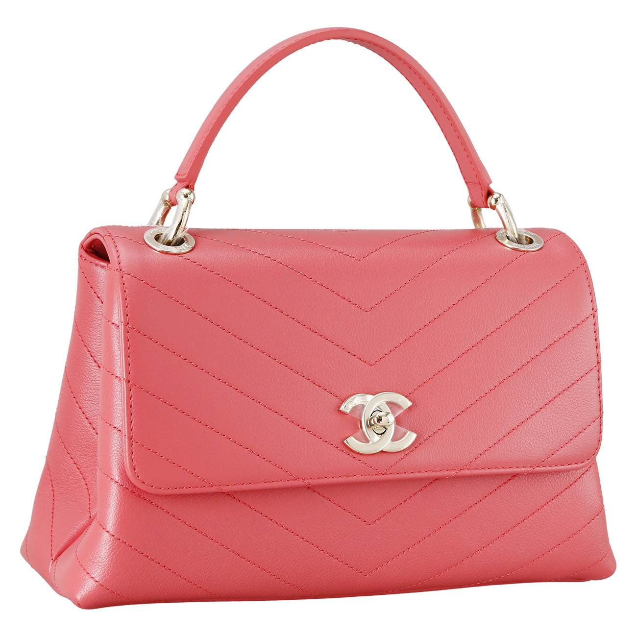 CHANEL(USED)샤넬 시즌 쉐브론 탑핸들 체인 플랩백