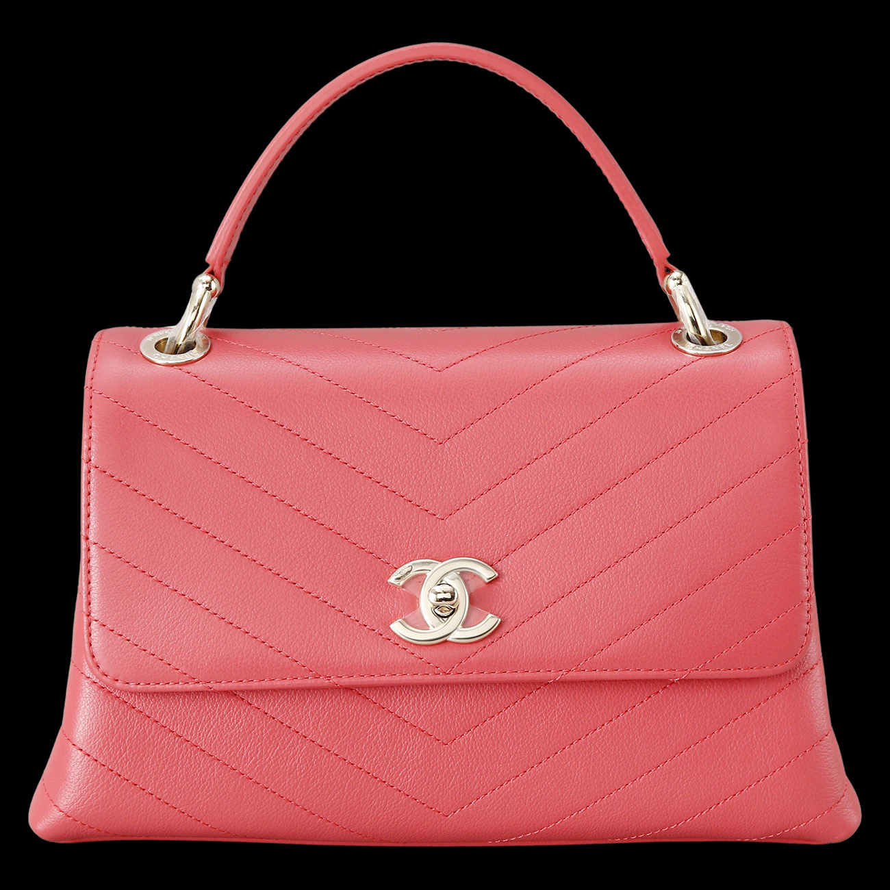 CHANEL(USED)샤넬 시즌 쉐브론 탑핸들 체인 플랩백