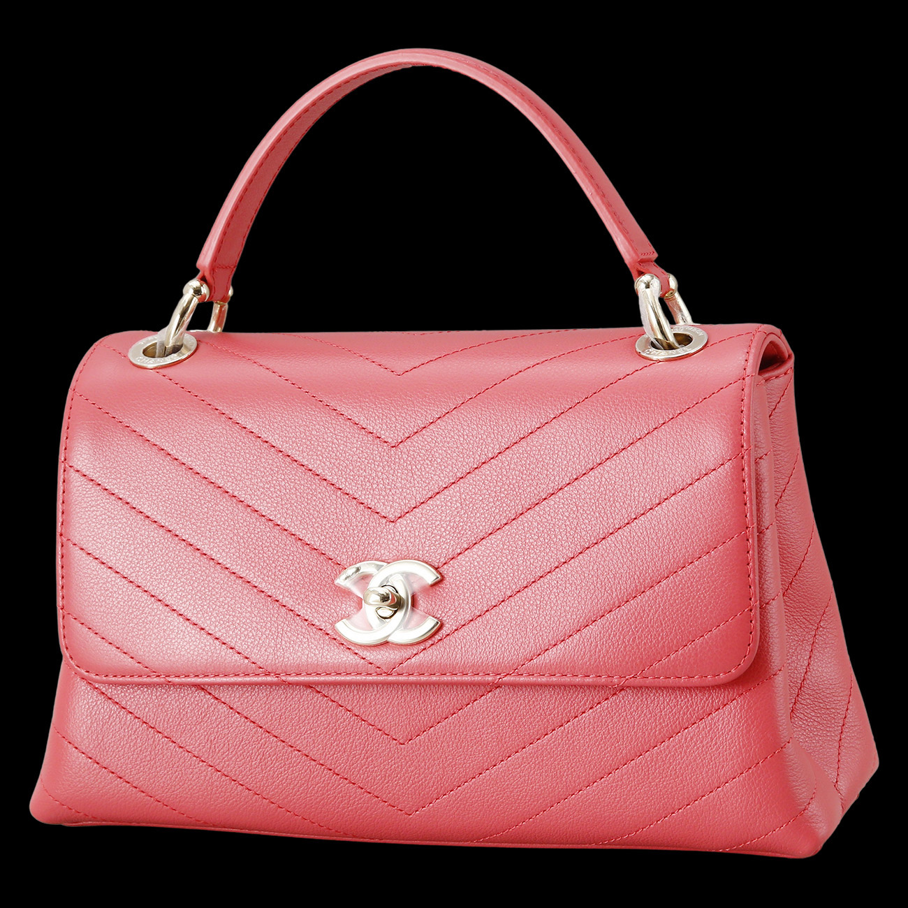 CHANEL(USED)샤넬 시즌 쉐브론 탑핸들 체인 플랩백