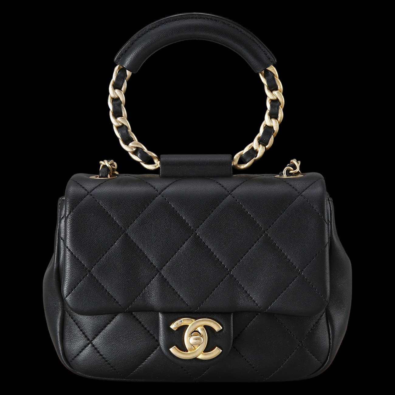 CHANEL(USED)샤넬 AS1357 원형 탑핸들 미니 플랩백