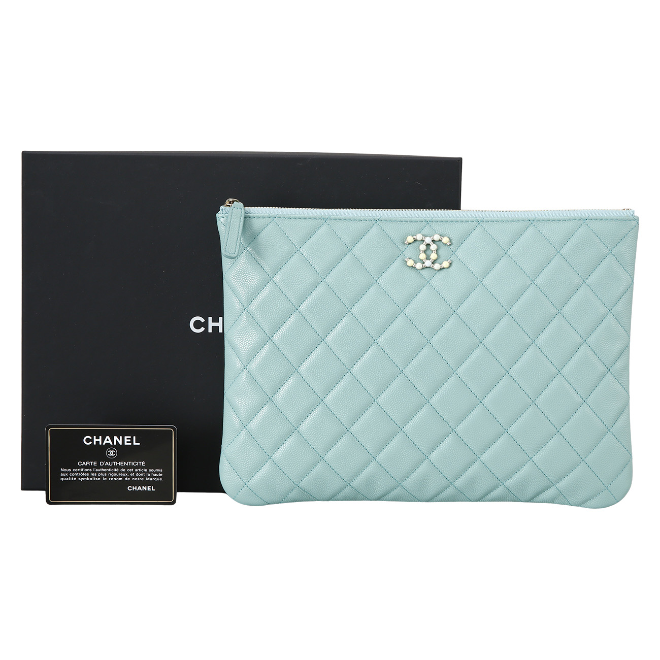 CHANEL(USED)샤넬 캐비어 캐비어 시즌 클러치 미듐