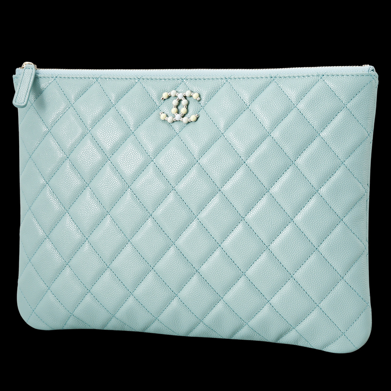 CHANEL(USED)샤넬 캐비어 캐비어 시즌 클러치 미듐