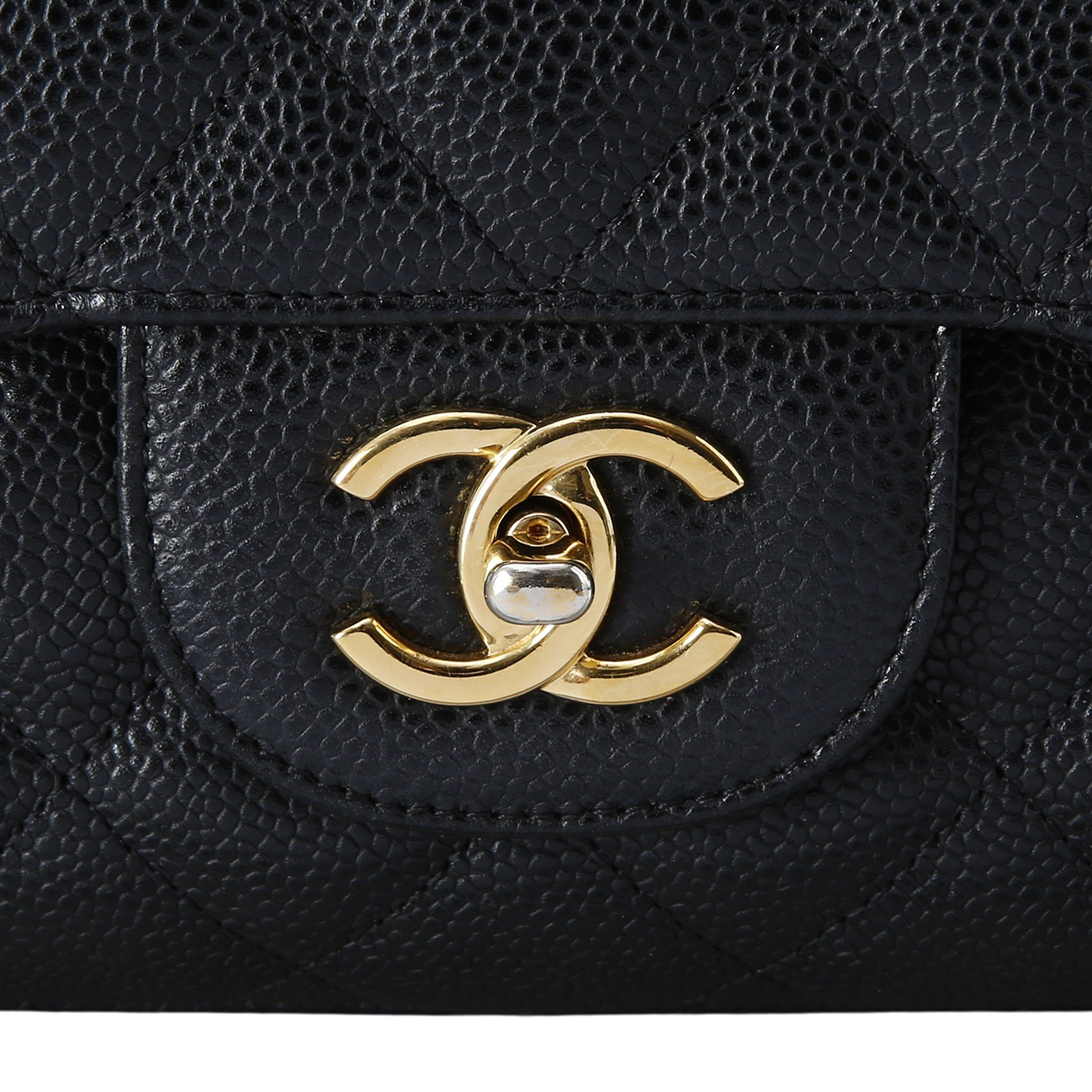 CHANEL(USED)샤넬 클래식 캐비어 점보 금장