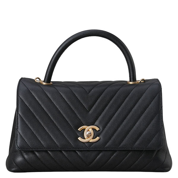 CHANEL(USED)샤넬 쉐브론 코코핸들 미듐