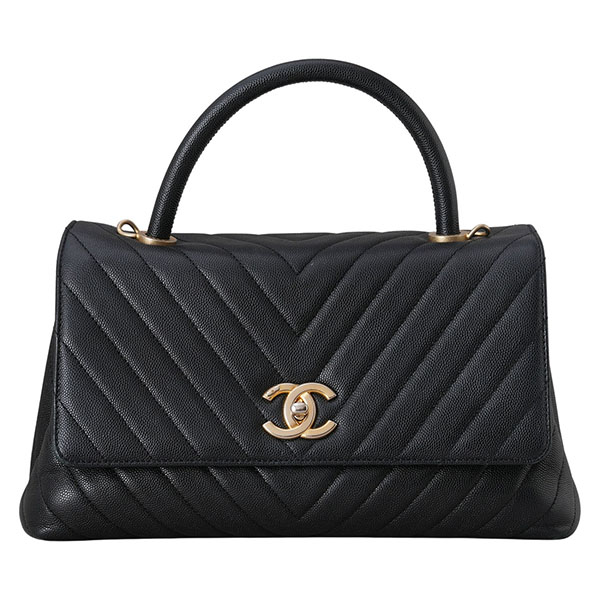 CHANEL(USED)샤넬 쉐브론 코코핸들 미듐