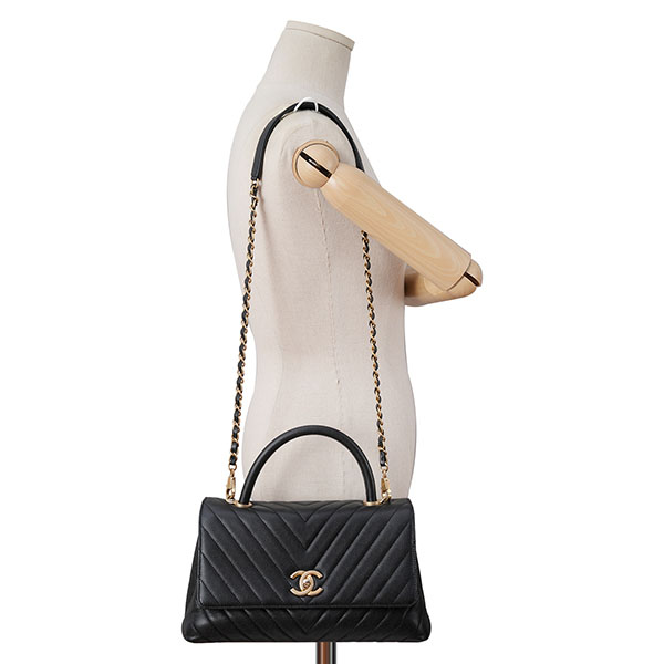 CHANEL(USED)샤넬 쉐브론 코코핸들 미듐