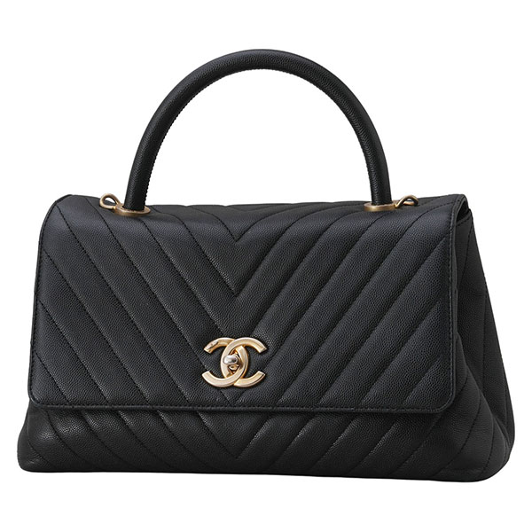 CHANEL(USED)샤넬 쉐브론 코코핸들 미듐