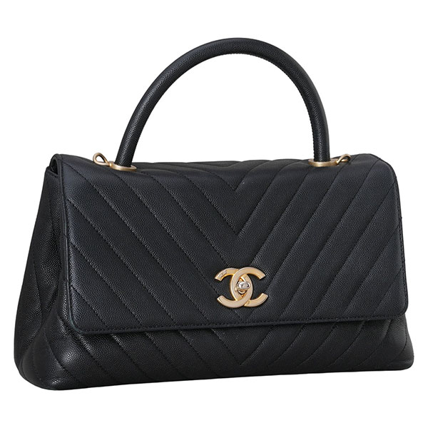 CHANEL(USED)샤넬 쉐브론 코코핸들 미듐